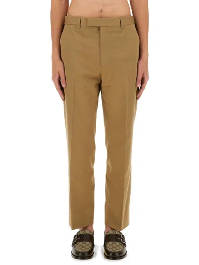 Gucci Men Cotton Pants In Cream