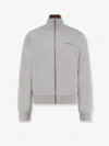 Gucci High Collar Jacket With Ribbed Cuffs And Hem In Gray
