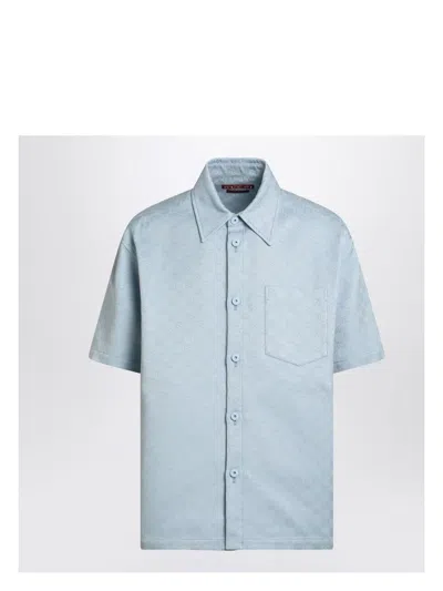 Gucci Men's Cotton Shirt With Gg Jacquard