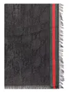 Gucci Cotton-silk Blend Scarf In Black