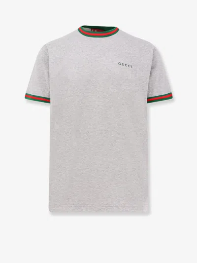 Gucci Men Cotton T-shirt With Web Detail In Multi