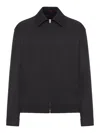 Gucci Black Jacket With Classic Collar And Web Motif On The Waist In Cotton Man In Black