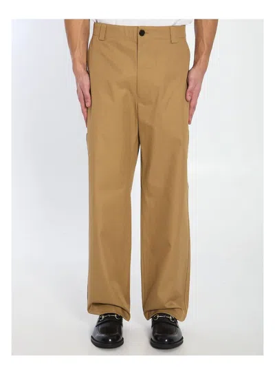 GUCCI MEN'S COTTON TWILL TROUSERS