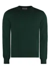 Gucci Embroidered-logo Wool Jumper In Green