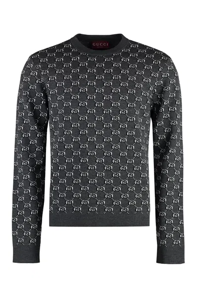 GUCCI MEN'S CREW-NECK WOOL SWEATER