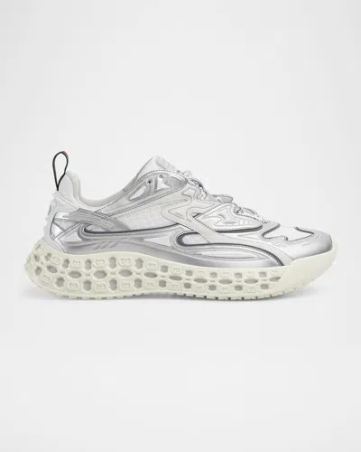GUCCI MEN'S CUB3D METALLIC DEMETRA AND MESH RUNNER SNEAKERS