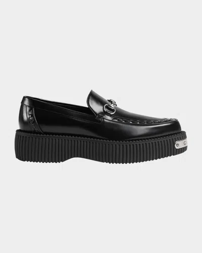 Gucci Men's Damien Creeper Bit Loafers In Black