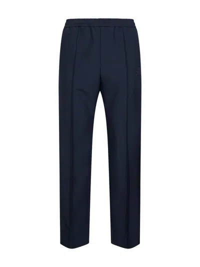 Gucci Men Dark Blue Technical Panama Sportswear Trousers In Multi