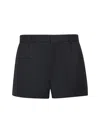 Gucci Grey Shorts With Tonal Logo Lettering Embroidery On The Front In Wool Man In Gray