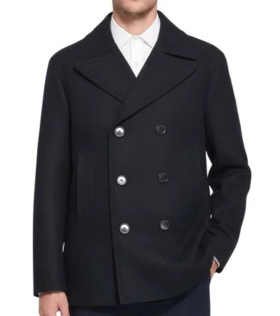 Gucci Dark Navy Solid Trench Coat In Blue