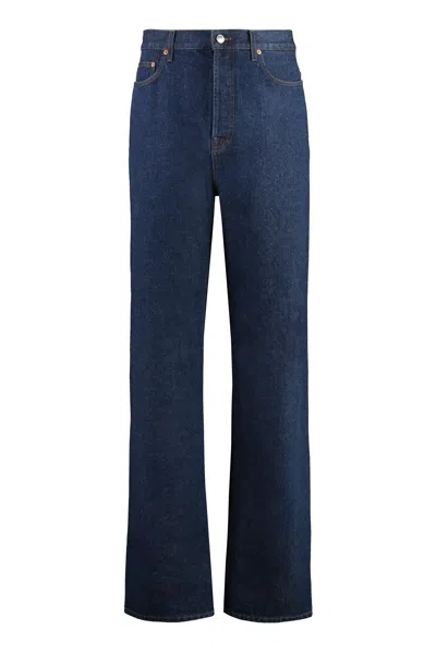 Gucci Men's Dark Wide Denim Jeans In Blue