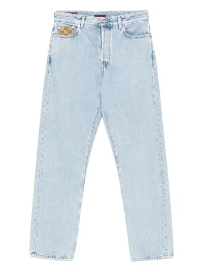Gucci Men Denim Cotton Jeans In Blue