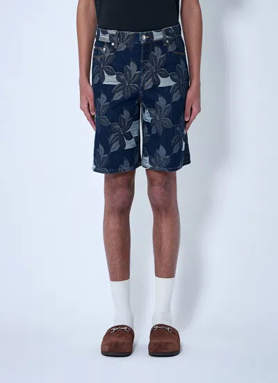Gucci Men Denim Jacquard Shorts