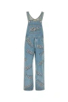 GUCCI MEN'S DENIM OVERALL WITH ADJUSTABLE STRAPS AND CONTRAST STITCHING