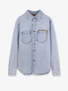 Gucci Faded Denim Shirt With Gg Insert Men In Multi