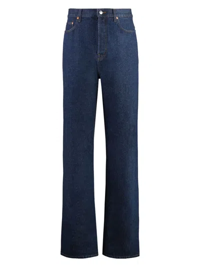 GUCCI MEN'S DENIM WIDE-LEG JEANS