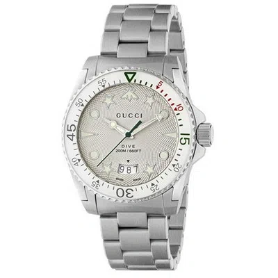 Pre-owned Gucci Men's Dive Silver Dial Watch - Ya136336