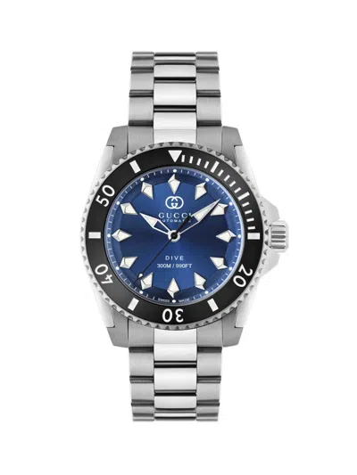 Gucci Men's Dive Stainless Steel Bracelet Watch/40mm In Blue