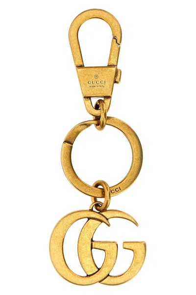Gucci Men 'doppia G' Keyring In Gold