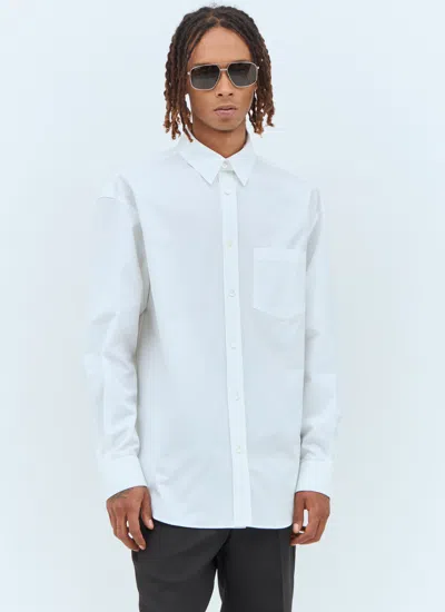 Gucci Men Double-collar Poplin Shirt In White
