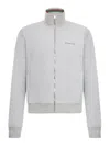 Gucci High Collar Jacket With Ribbed Cuffs And Hem In White