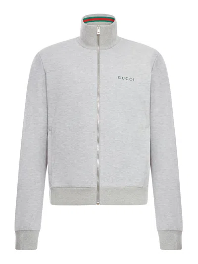 GUCCI GUCCI MEN DOUBLE COTTON PIQUET JACKET WITH ZIP