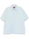 Gucci Mens Gg Monogram Relaxed Cotton Shirt Baby Blue In Multicolor