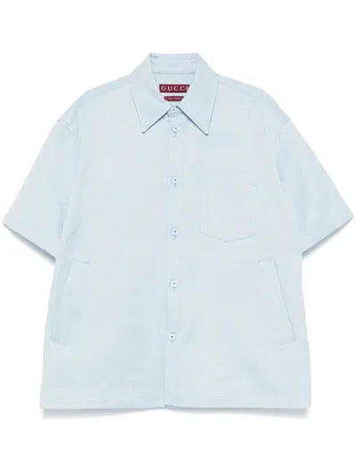 GUCCI GUCCI MEN `DOUBLE GG` OVERSIZE FIT WORK SHIRT