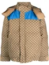 Gucci Geometric Patterned Padded Jacket In Burgundy