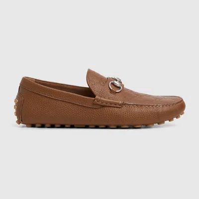 Gucci Men's Driver With Horsebit In Brown