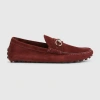 Gucci Men's Driver With Horsebit In Bordeaux