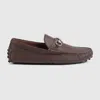 Gucci Dark Brown Leather Loafers In Brown
