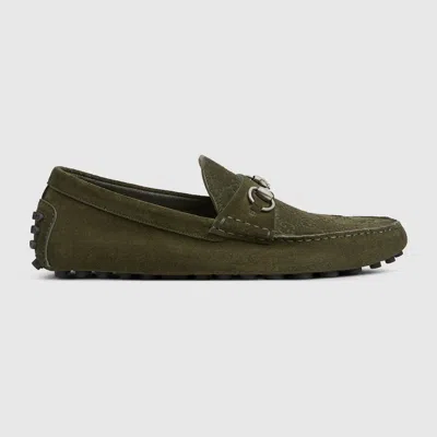 Gucci Men's Driver With Horsebit In Green