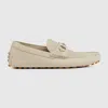 Gucci Men`s Driver Moccasin With Clamp In Neutral