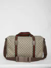 Gucci Supreme Fabric Duffle Bag With Leather Trims In Multi