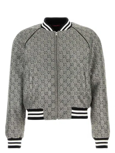 GUCCI MEN'S EMBELLISHED TWEED BOMBER JACKET