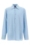 Gucci Men Embossed Logo Shirt In Blue