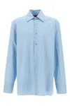 Gucci Men Embossed Logo Shirt In Blue