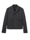 Gucci Men Embossed Wool Gabardine Jacket In Black