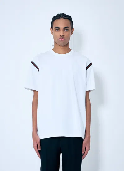 Gucci Men Embroidered Cotton Jersey T-shirt In White