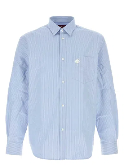 Gucci Men's Embroidered Poplin Shirt In Multi
