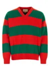 Gucci Embroidered Stretch Wool Blend Sweater