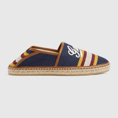 Gucci Men's Espadrille With  Script In Blue