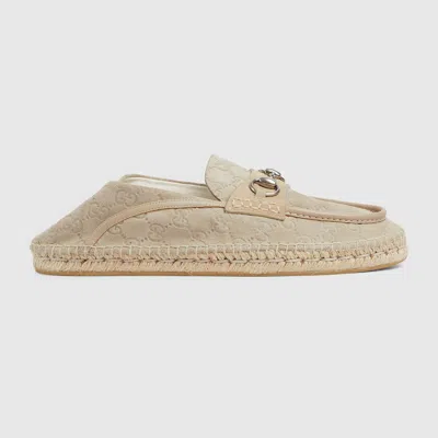 Gucci Men's Espadrille With Horsebit In Neutral