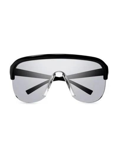 Gucci Men's Fashion Show Gg1645s 99mm Shield Sunglasses In Black Smoke