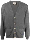 Gucci Horsebit-detail Cashmere Cardigan In Gray