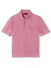Gucci Pink Polo Shirt With Chest Pocket And Embroidered Logo On The Front In Fine Silk Knit Man In Pink