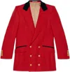 Gucci Wool Linen Herringbone Formal Jacket In Livered