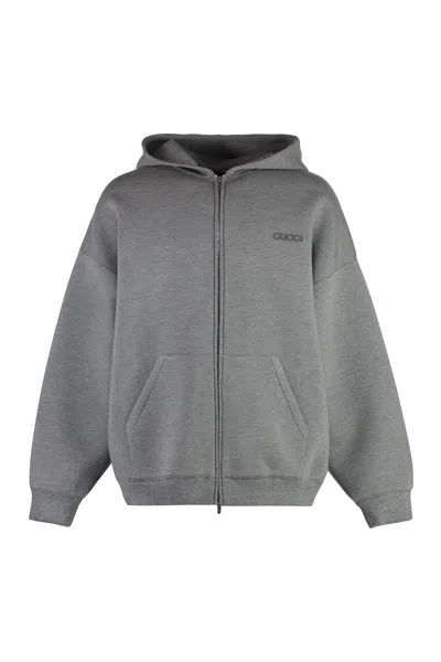 Gucci Men's Viscose Jersey Over Sweatshirt In Grey