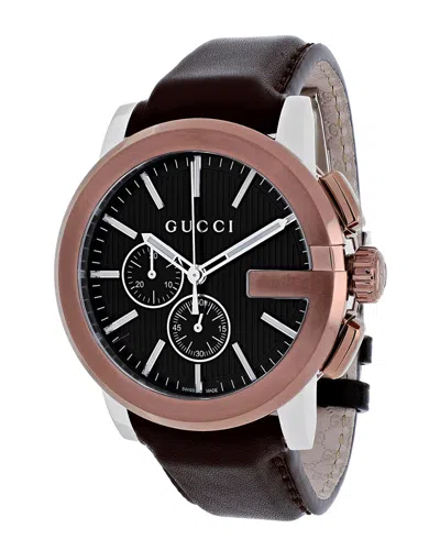 Gucci Stainless Steel G-chrono 44mm Watch In Brown